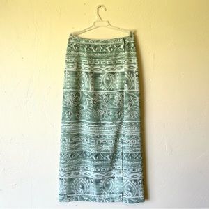 Vintage light green maxi wrap skirt